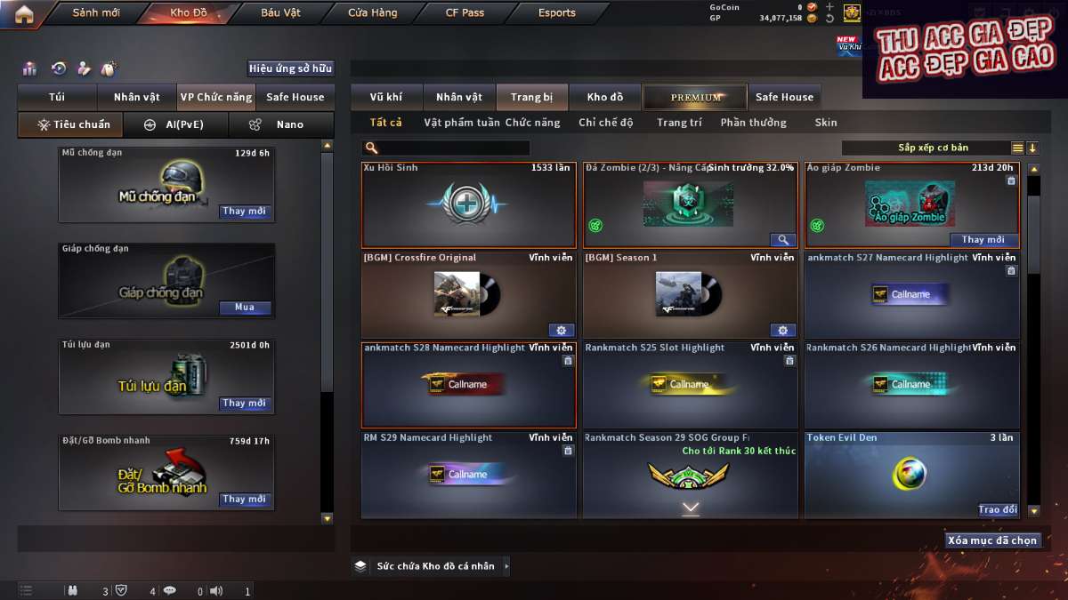 shop acc cf uy tin gia re